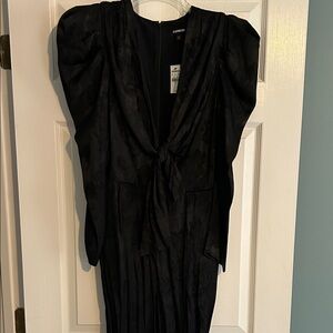 Express Black Textured Jumpsuit